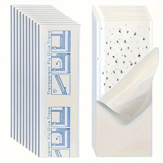 Pesthor fly and fruit fly trap in transparent adhesive sheets, ideal for indoor insect control