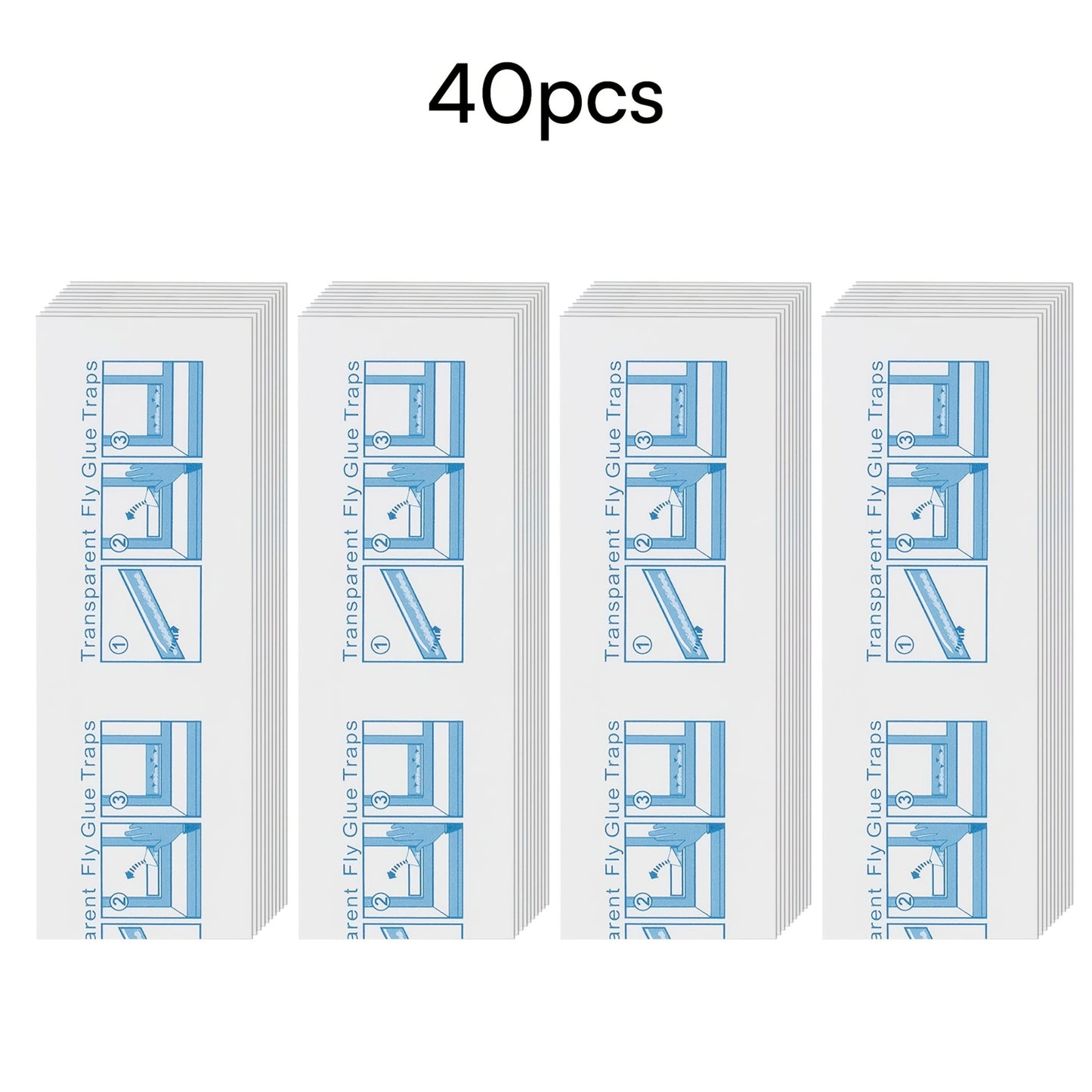 Pesthor 40pcs Fly and Fruit Fly Trap, transparent glue traps for effective pest control