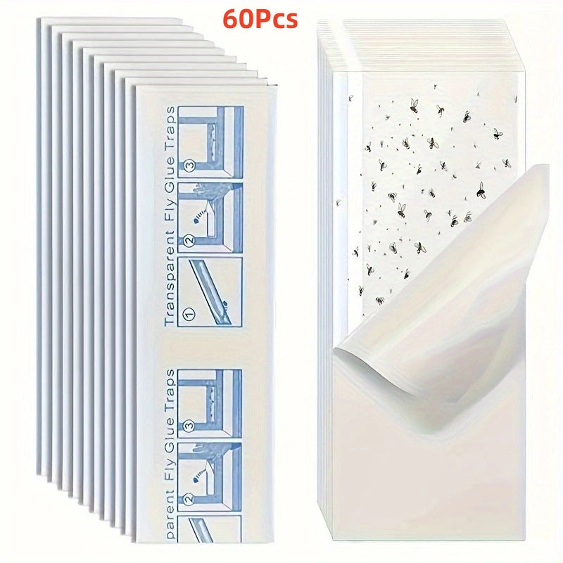 Pesthor fly and fruit fly trap sticky glue sheets in a 60-piece pack for effective pest control