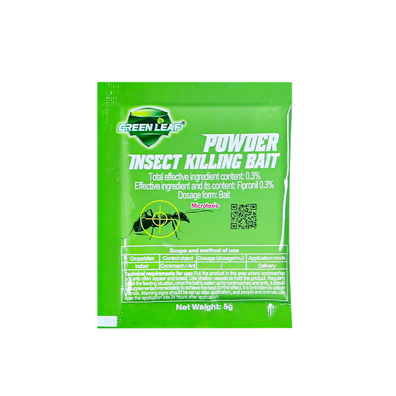 Green Leaf Cockroach & Ant Killer Powder Insect Bait 5g for indoor pest control