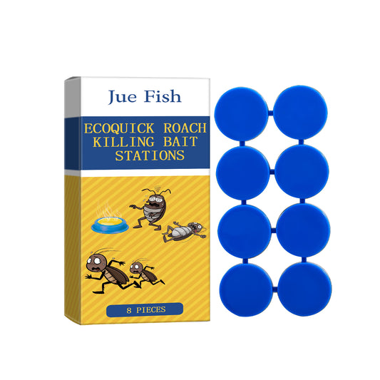 Jue Fish Ecoquick Roach Killing Bait Stations Paste in Blue, 8 pieces for effective cockroach control