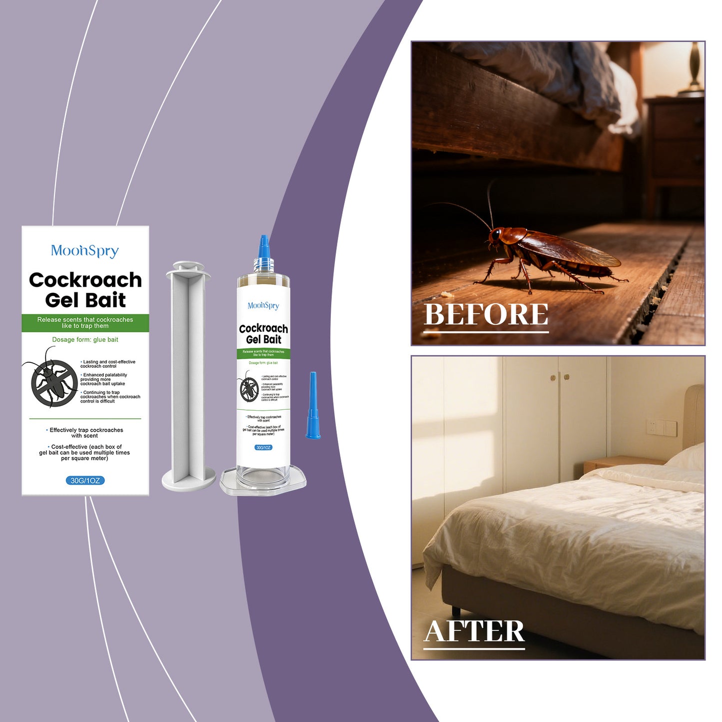 Pesthor Cockroach Gel Bait Syringe for effective roach elimination in homes