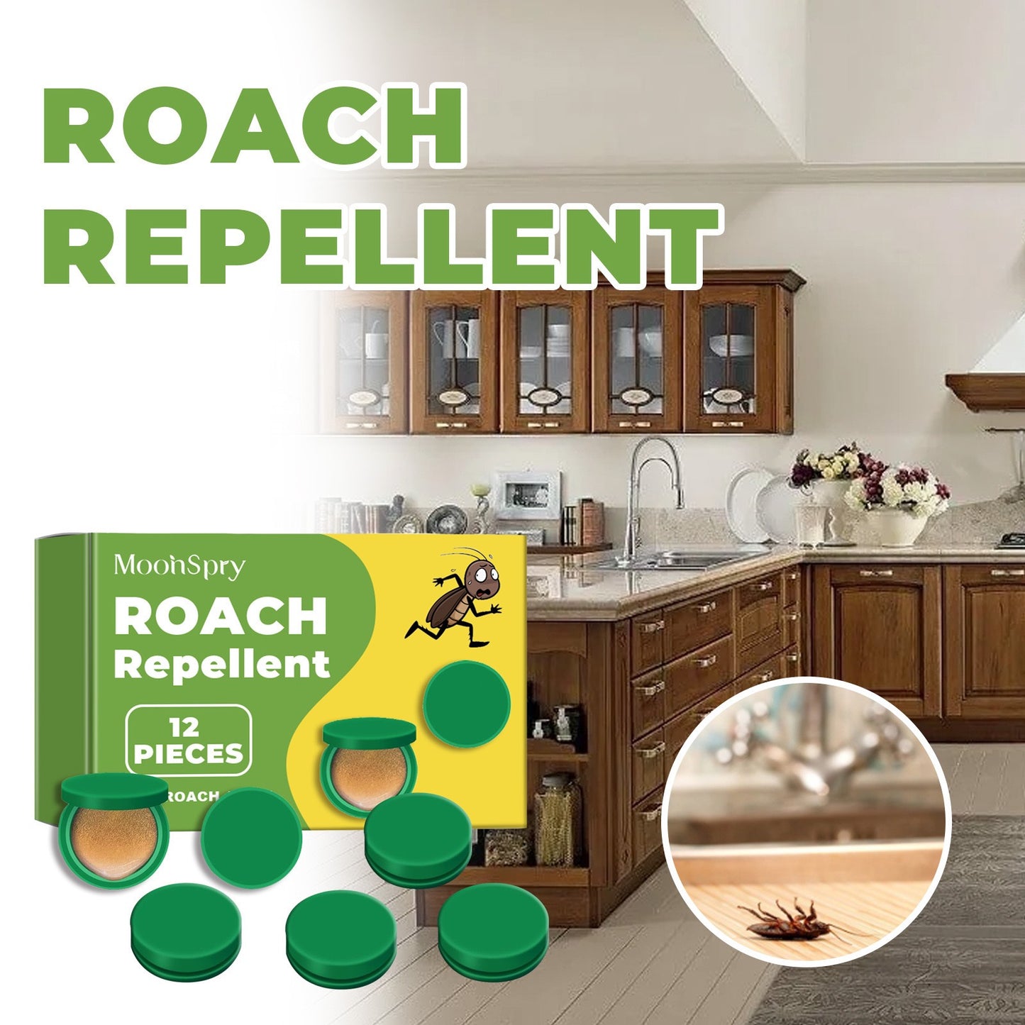 Pesthor cockroach bait gel in a 12-piece package for effective pest control in kitchens