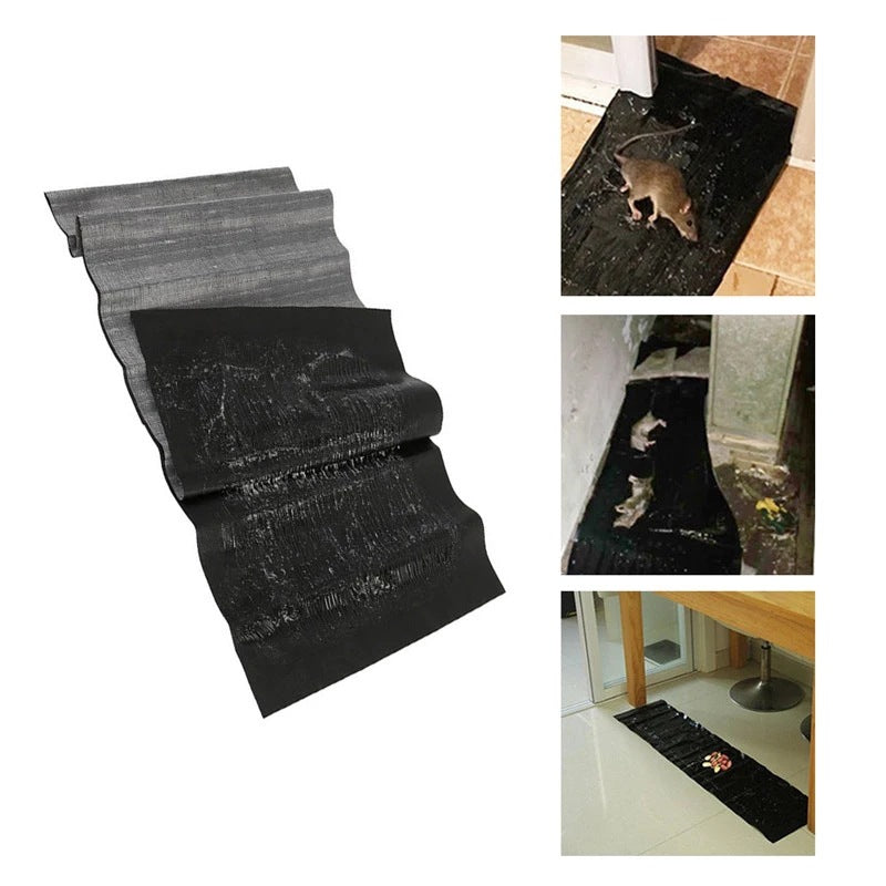 Pesthor mouse catcher trap designed as a large black sticky mat for catching mice indoors
