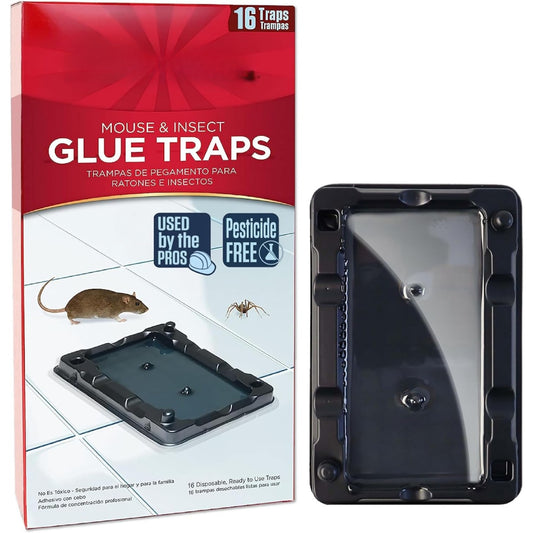 Pesthor Mouse and Insect Glue Traps, 16 pack, pesticide-free for effective pest control