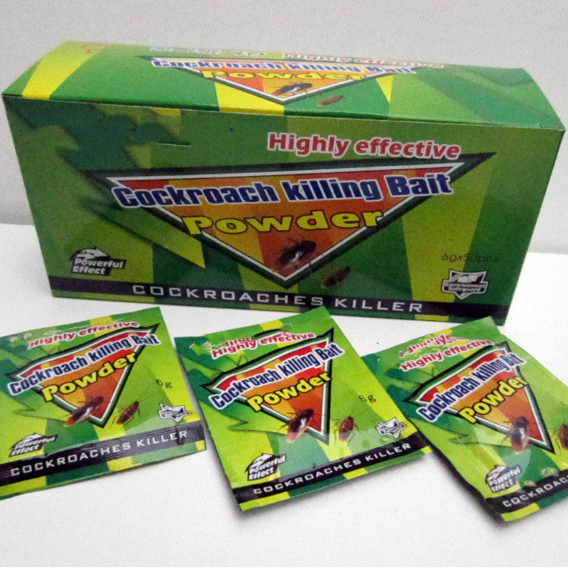 Pesthor powder cockroach killing bait in green packaging with multiple sachets for effective pest control