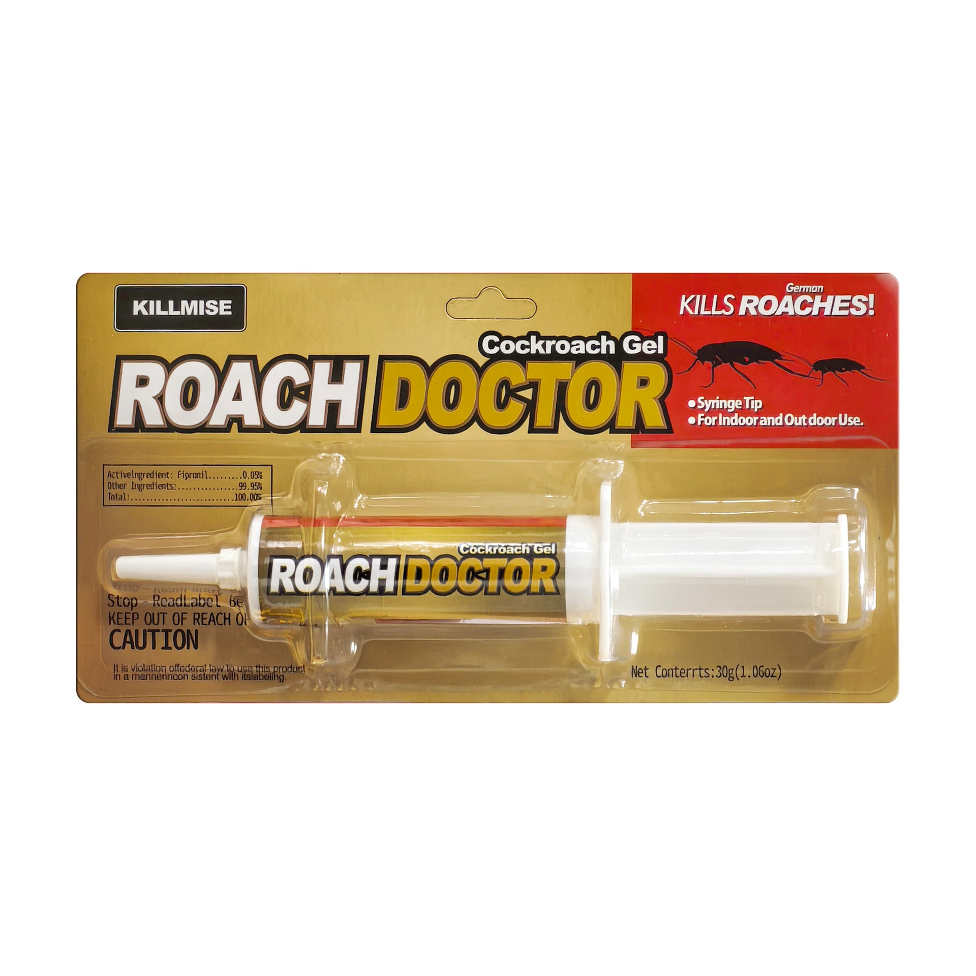 Pesthor Roach Doctor Cockroach Killing Paste in a syringe applicator for indoor and outdoor use
